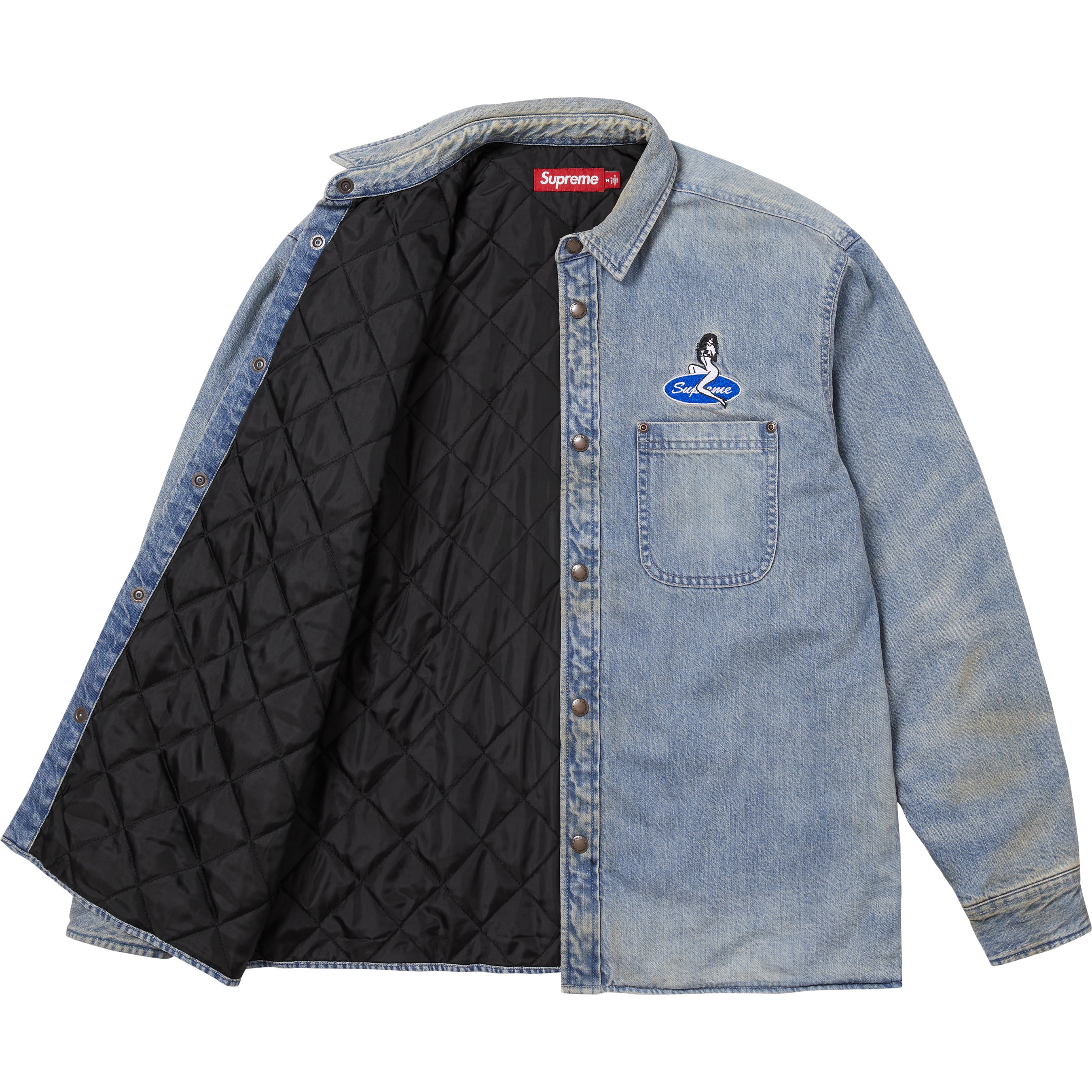 Quilted Lined Denim Snap Shirt view 5